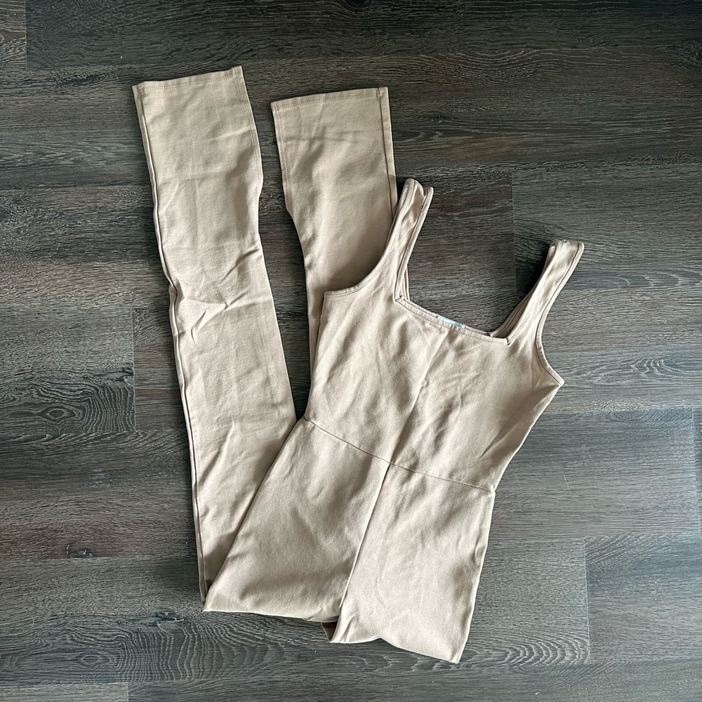 Tan Sleeveless Jumpsuit